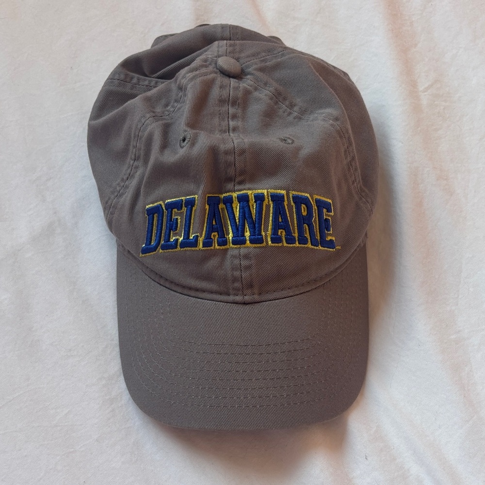 Delaware Embroidered Baseball Cap - Gray with Blue & Yellow Logo